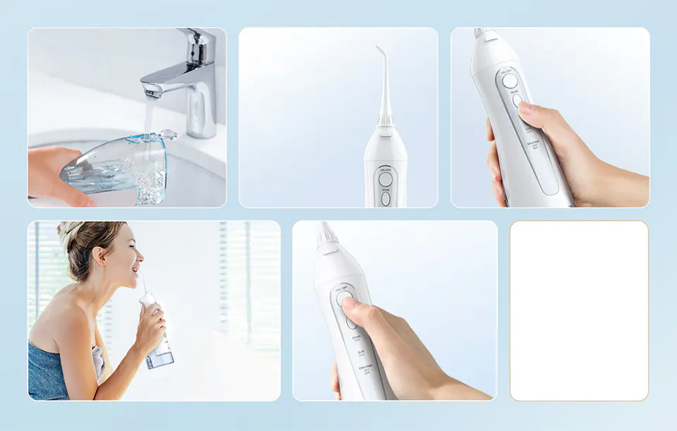 Sonic toothbrush with tip set and irrigator FairyWill FW-507+FW-5020E (white)