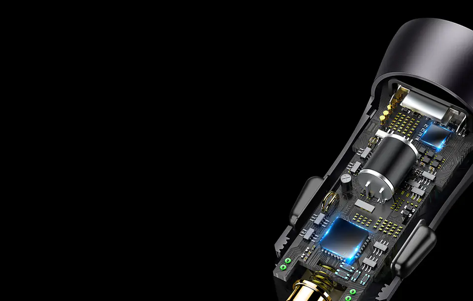 Baseus Golden Contactor Max car charger, 2x USB, 60W (grey)