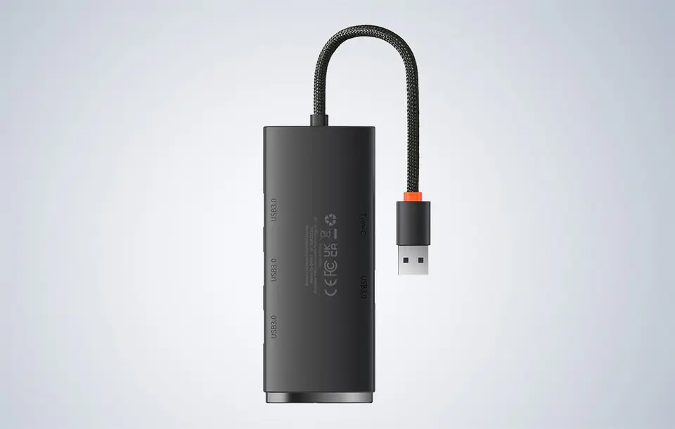 Hub 4w1 Baseus Lite Series USB do 4x USB 3.0 25cm (czarny)