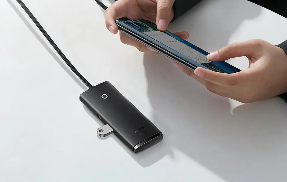 Baseus Lite Series 4in1 USB to 4x USB 3.0 1m Hub (Black)