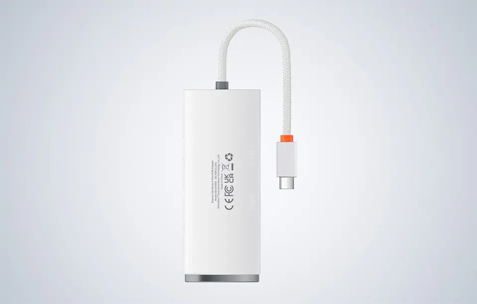 Baseus Lite Series USB-C 4in1 Hub to 4x USB 3.0 + USB-C, 25cm (white)