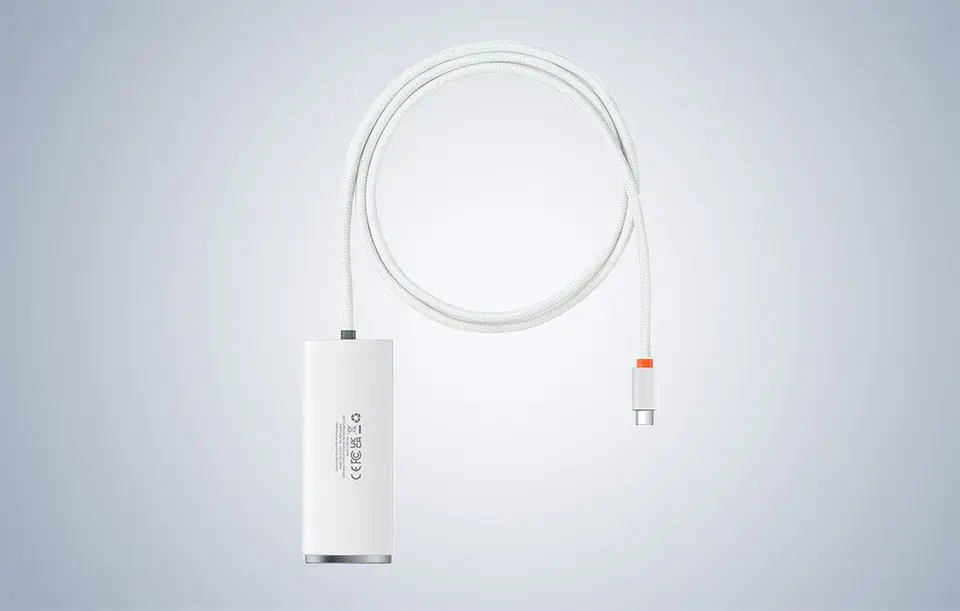 Baseus Lite Series USB-C 4in1 Hub to 4x USB 3.0 + USB-C, 1m (white)