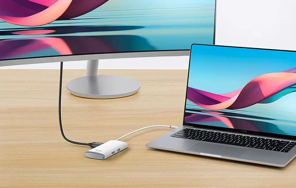 Hub 6in1 Baseus Lite Series USB-C to 2x USB 3.0 + USB-C PD + HDMI + SD/TF (white)