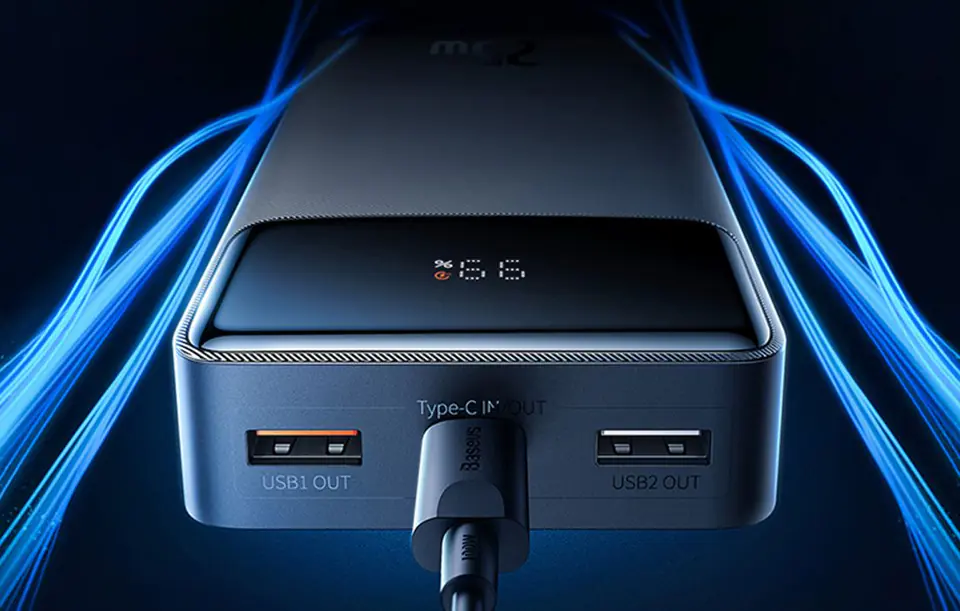 Powerbank Baseus Bipow, 20000mAh, 2x USB, USB-C, 25W (black)