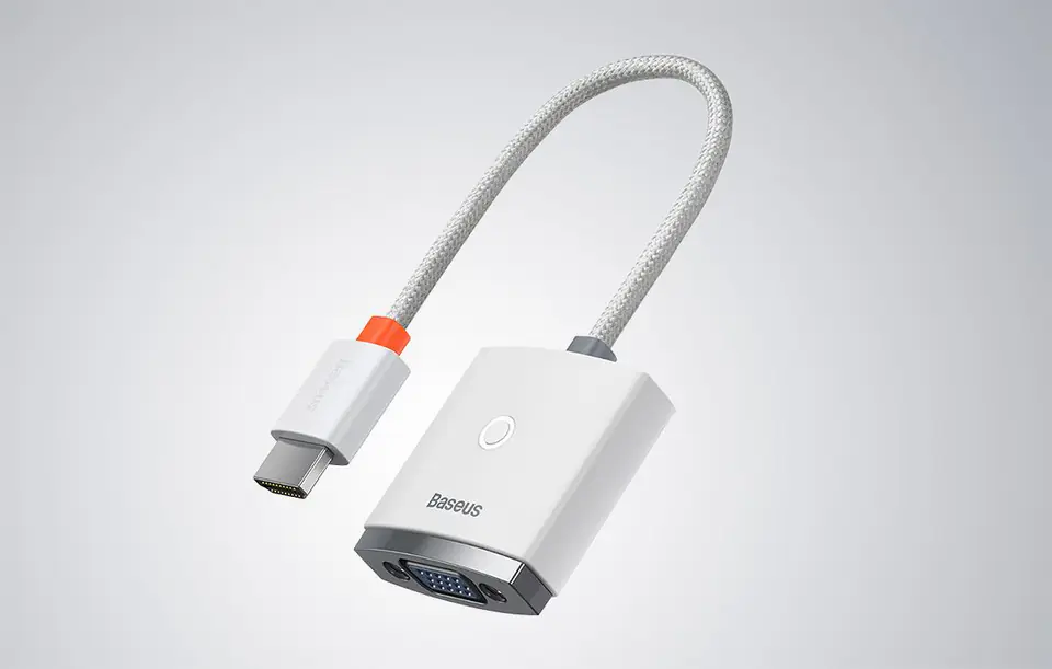 Adapter HDMI do VGA Baseus Lite Series, bez audio (biały)
