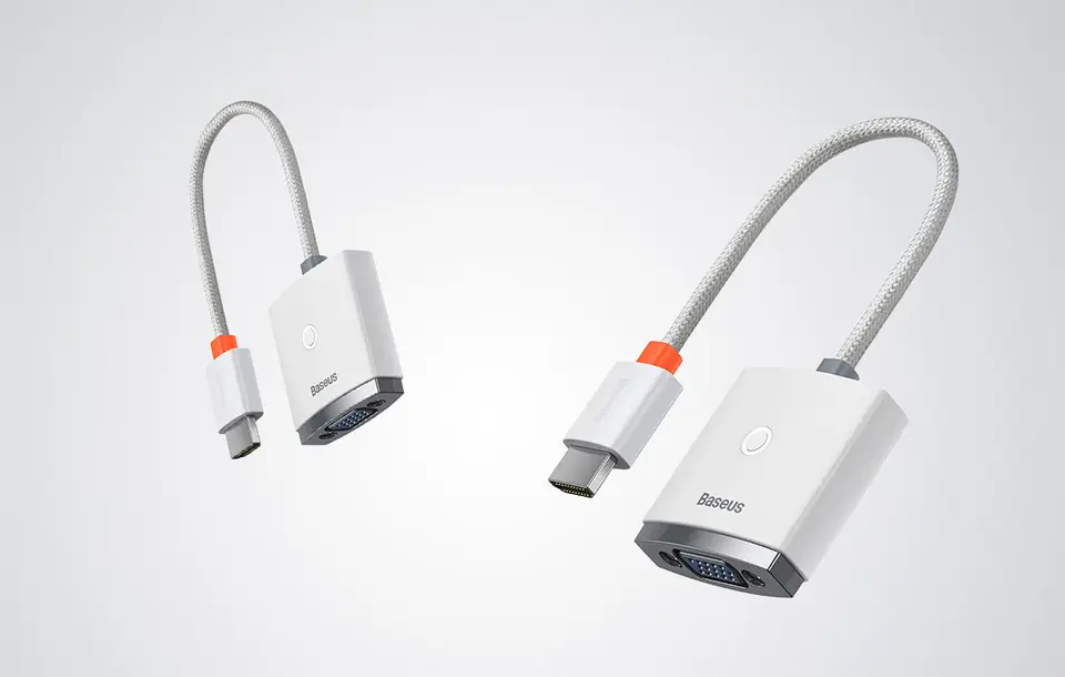 Adapter HDMI do VGA Baseus Lite Series, bez audio (biały)