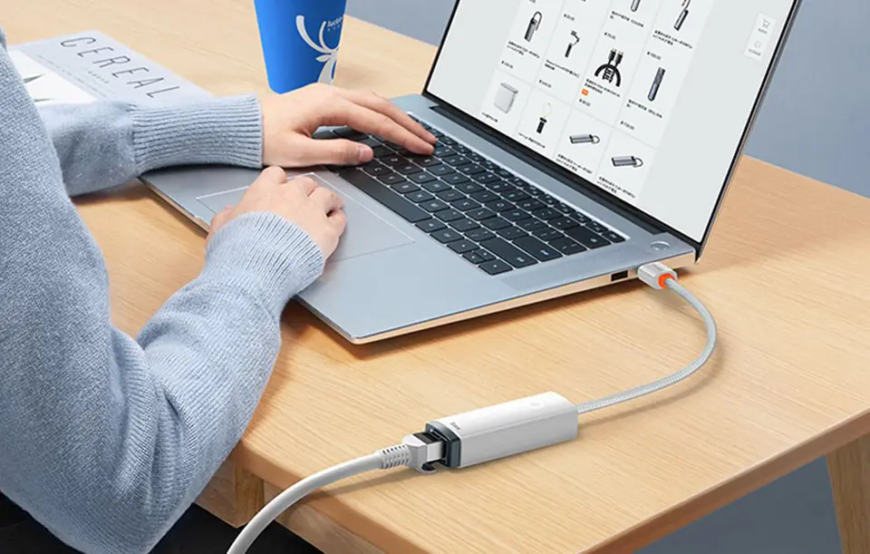Baseus Lite Series USB to RJ45 Network Adapter (White)