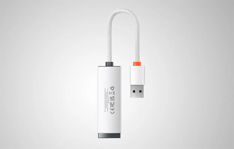 Adapter sieciowy Baseus Lite Series USB do RJ45, 100Mbps (biały)