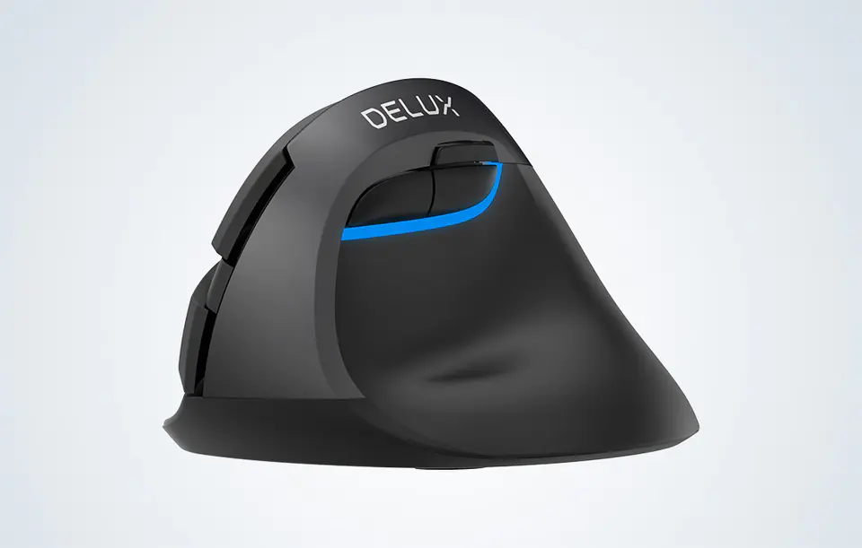 Bezprzewodowa mysz pionowa Delux M618Mini DB BT+2.4G 2400DPI (czarna)