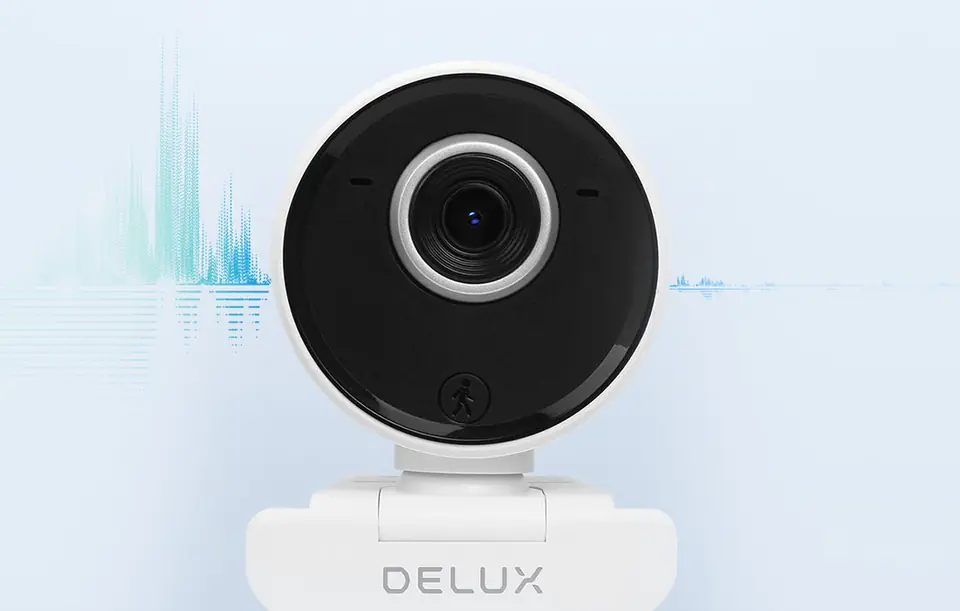Inteligentna kamera Internetowa ze śledzeniem i wbudowanym mikrofonem Delux DC07 (biała) 2MP 1920x1080p