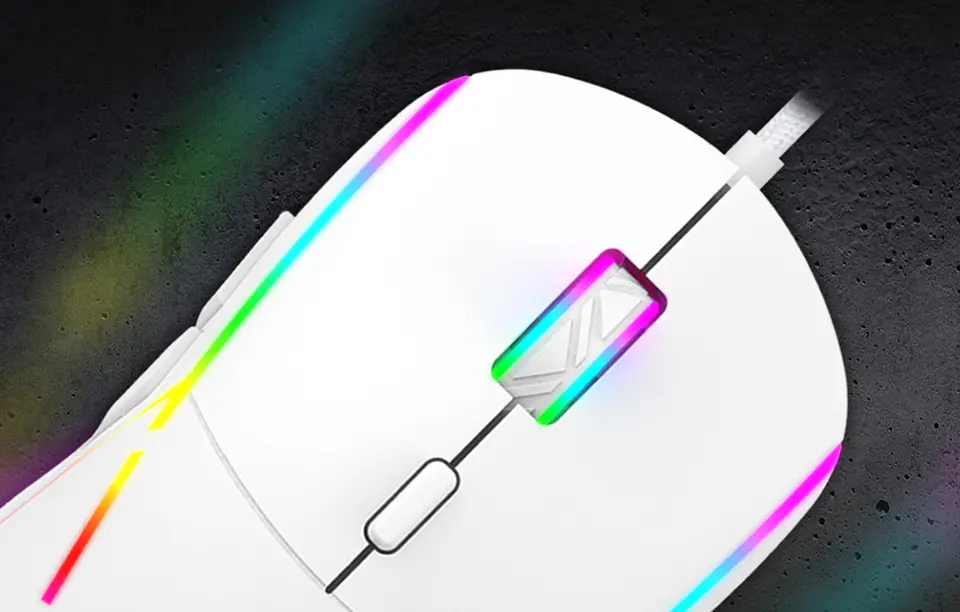 Havit MS961 RGB 1200-12000 DPI Gaming Mouse (White)