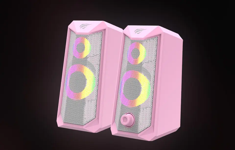 Computer speakers Havit SK202 pink 2.0 RGB (pink)