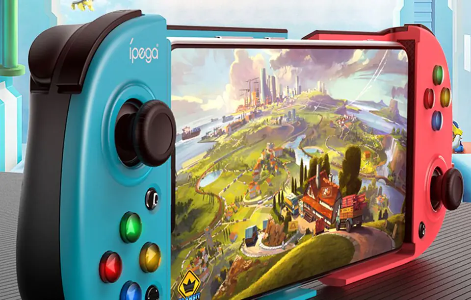 PG-9217B Wireless Controller / GamePad iPega with Phone Holder (Red-Blue)