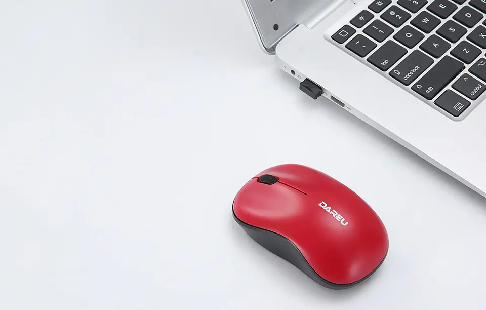 Dareu LM106 2.4G 1200 DPI Wireless Mouse (Black & Red)