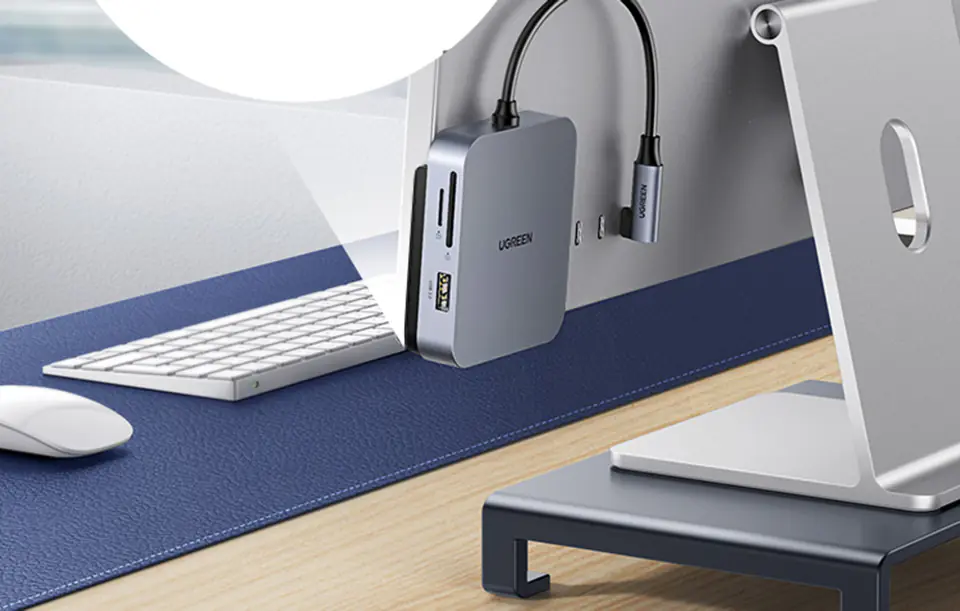 Hub USB-C UGREEN 60377, Adapter 5in1, 3x USB, SD/TF (grey)
