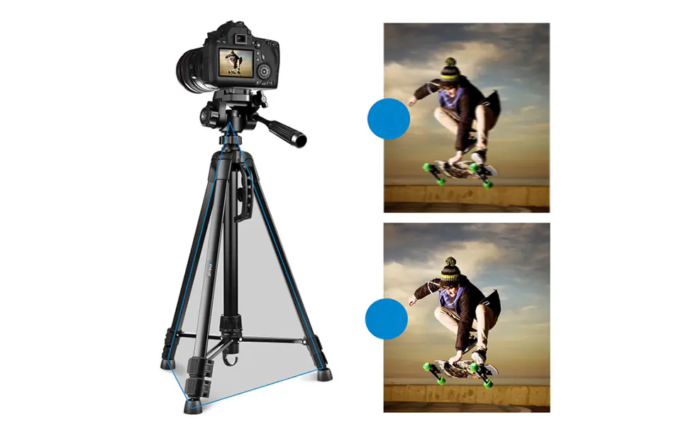 Statyw / Tripod z głowicą 3D 360° + uchwyt na telefon Puluz PU3096B