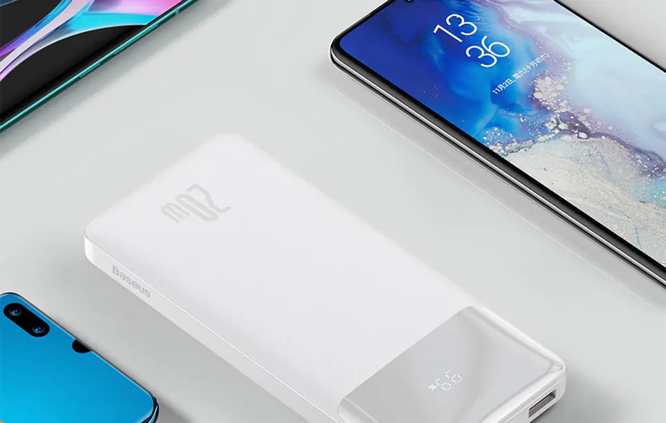 Powerbank Baseus Bipow 10000mAh, 2xUSB, USB-C, 20W (biały)