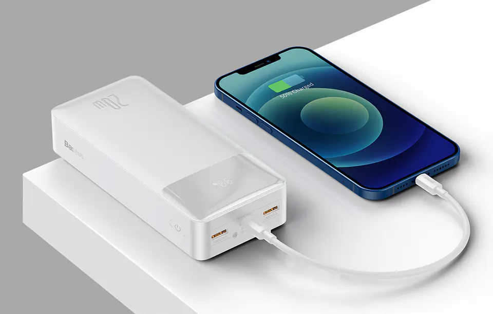 Powerbank Baseus Bipow 30000mAh, 2xUSB, USB-C, 20W (biały)