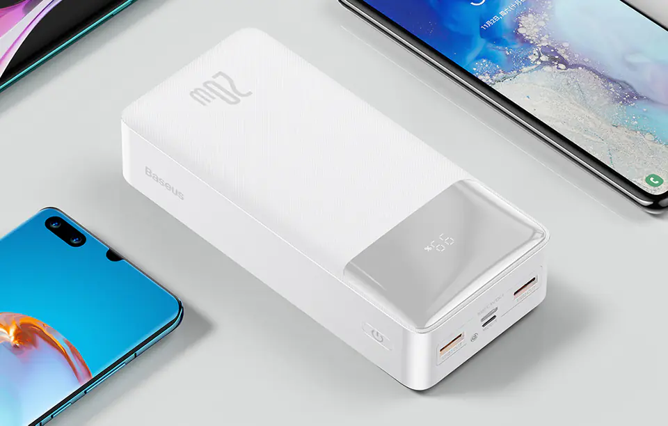 Powerbank Baseus Bipow 30000mAh, 2xUSB, USB-C, 20W (biały)