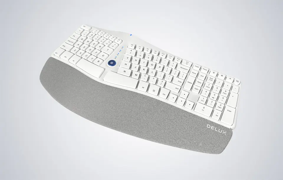 Delux GM901D BT+2.4G Ergonomic Wireless Keyboard (White)