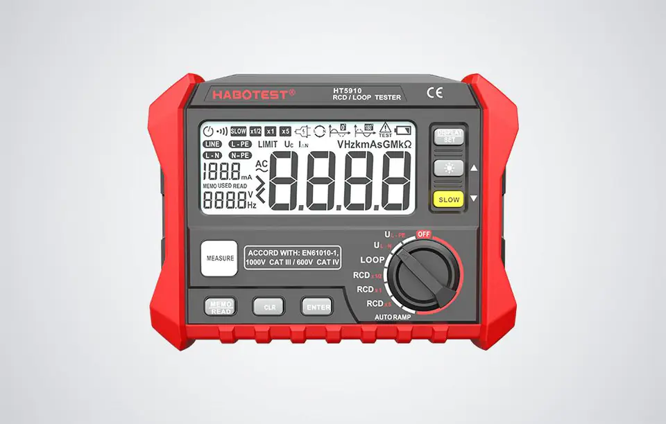 Tester wyłączników różnicowoprądowych / rezystancji Habotest HT5910
