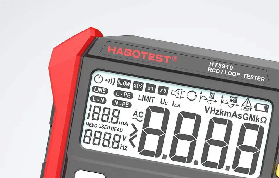 Tester wyłączników różnicowoprądowych / rezystancji Habotest HT5910