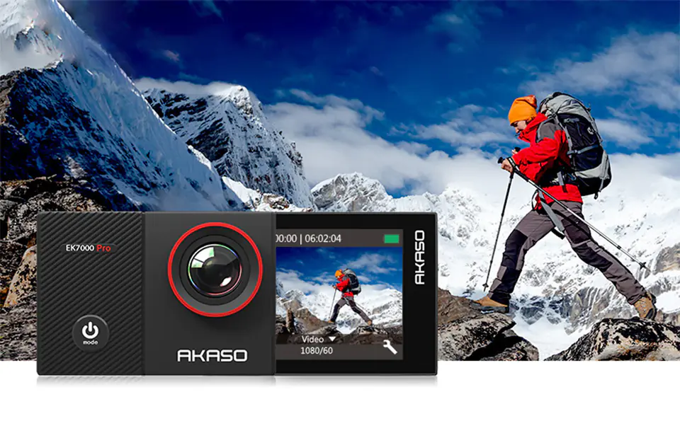 AKASO EK7000 Pro Action Camera with Microphone Pack