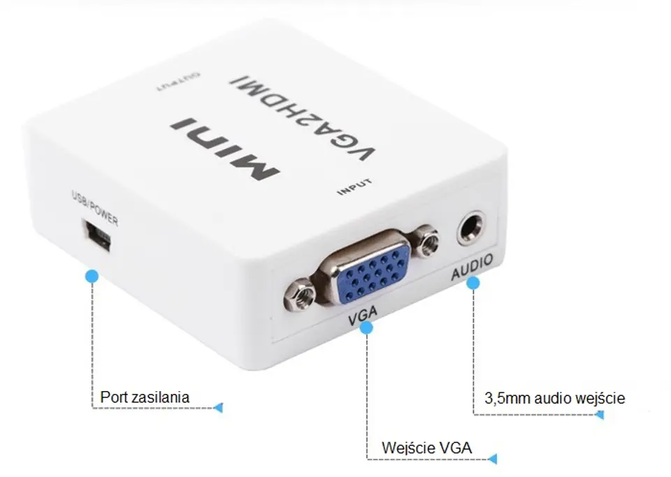 Konwerter VGA + audio na HDMI SPVA-H01