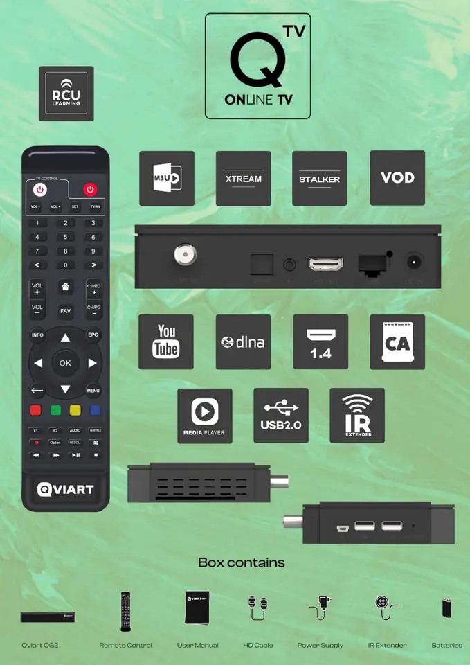 Qviart OG2s LINUX IPTV OTT z DVB-S2 Multistream