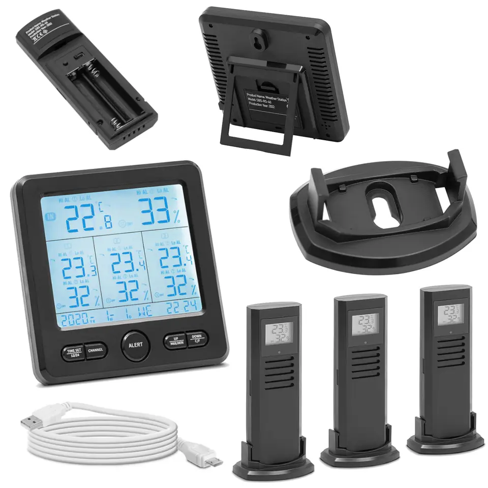 Wireless Weather Station With LCD Alarm 3 Sensors | Wasserman.eu