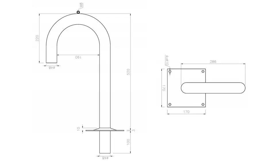 Steel roof culvert fi 48mm - galvanized