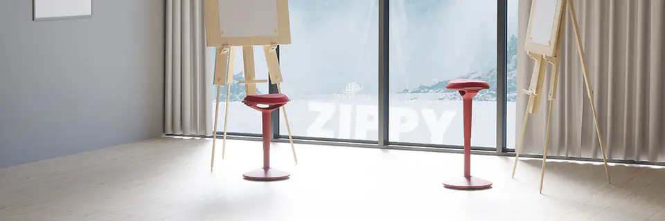 Active Zippy Ergonomic Stool (Black & Red)