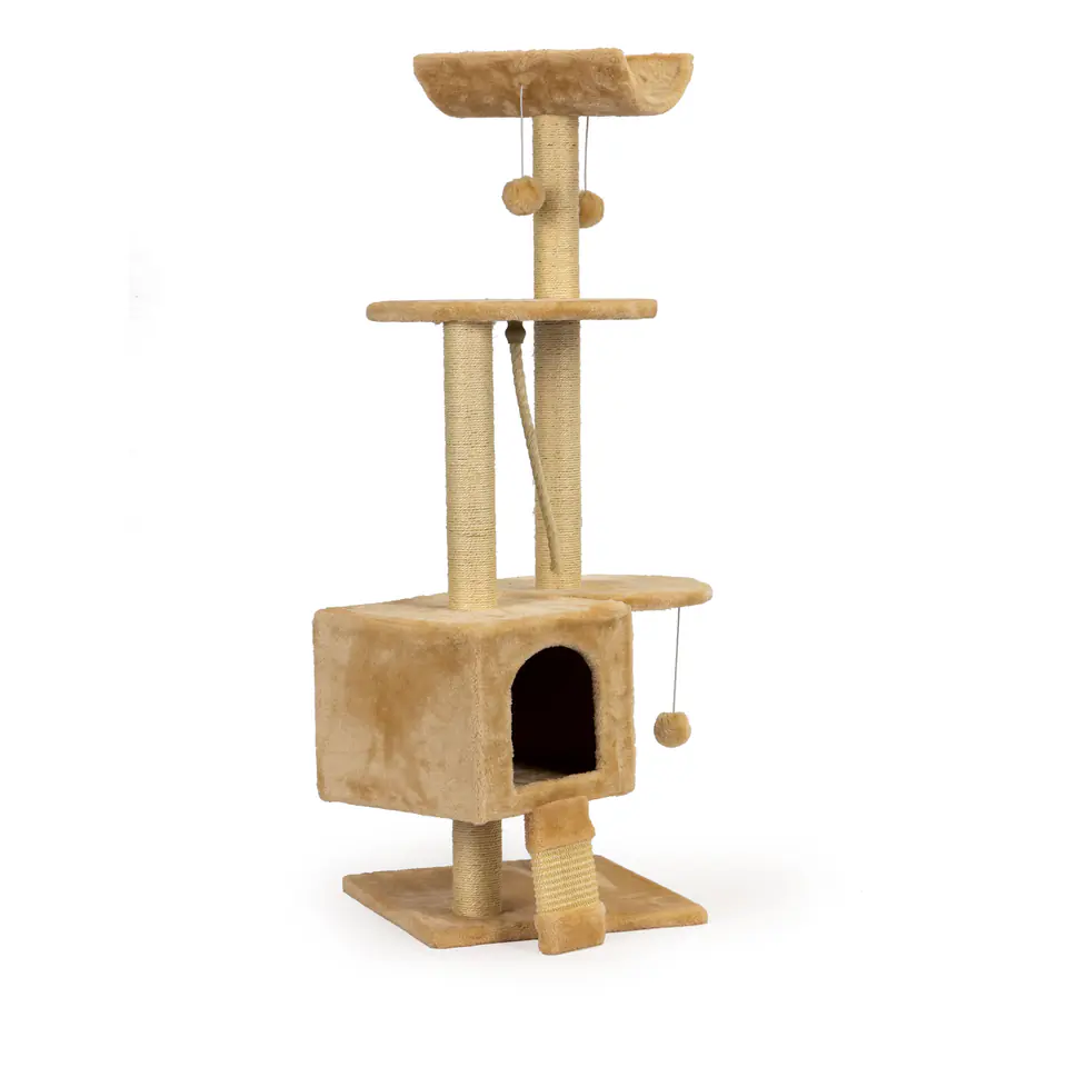 Cat tree house bunk bed tower 120cm + toys