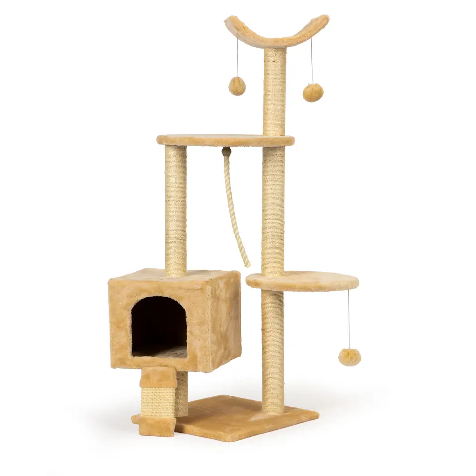 Cat tree house bunk bed tower 120cm + toys