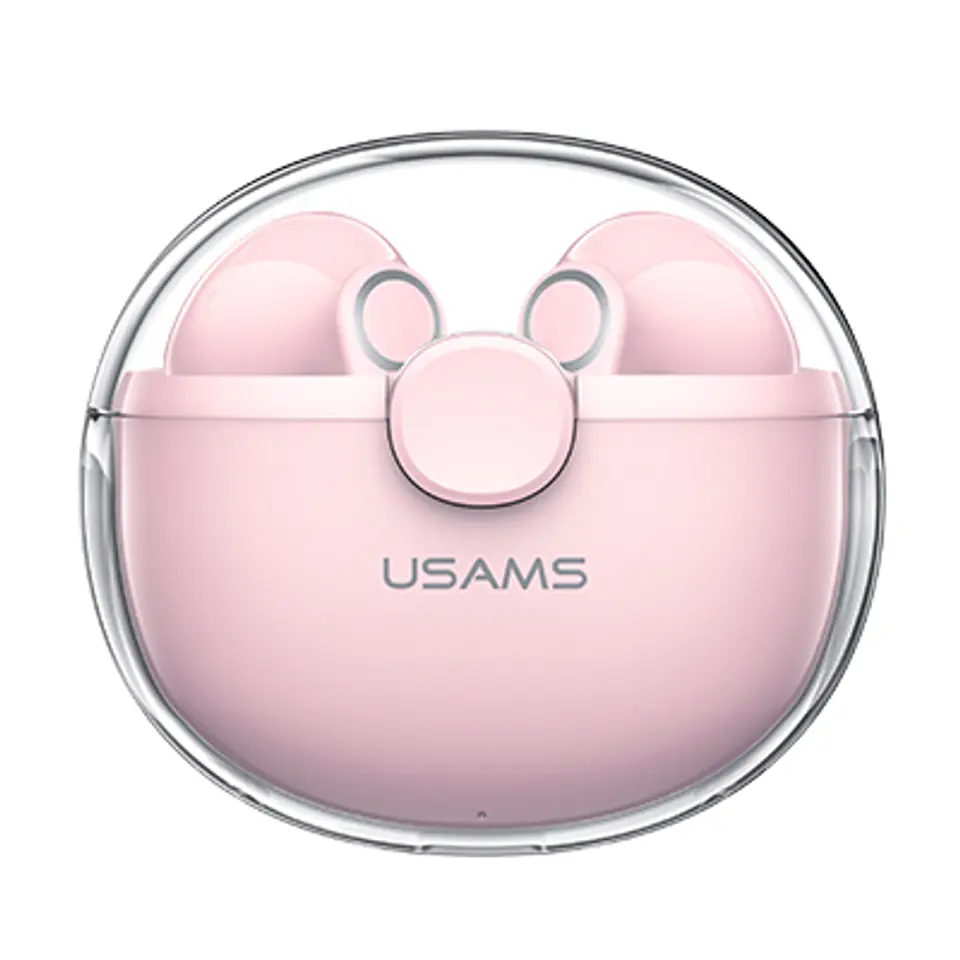 USAMS Bluetooth 5.1 headphones TWS BU series wireless pink/pink BHUBU04