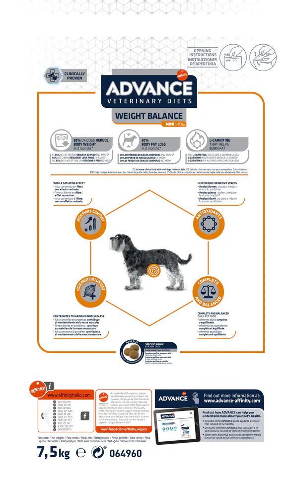 Advance weight outlet control small breed