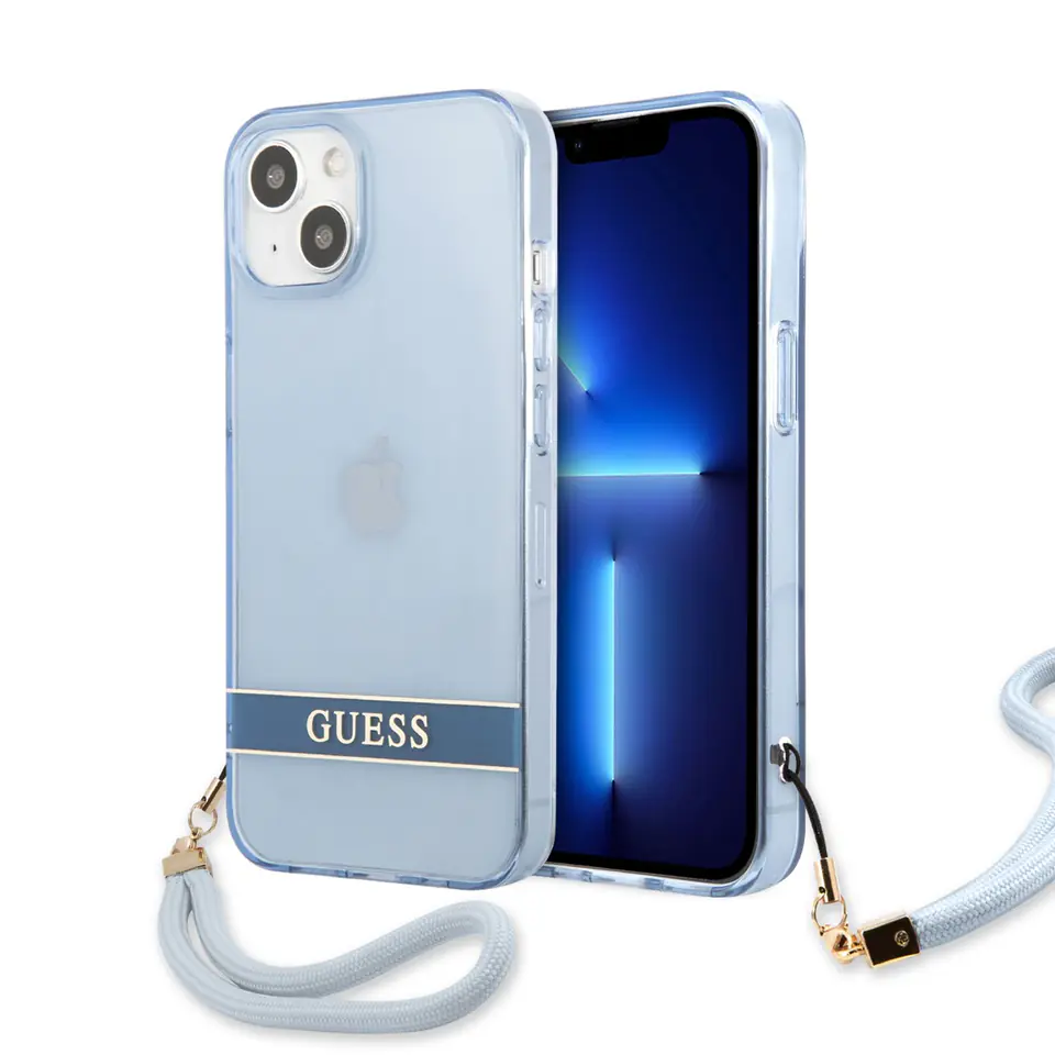 Guess GUHCP13SHTSGSB iPhone 13 mini 5,4" niebieski/blue hardcase Translucent Stap