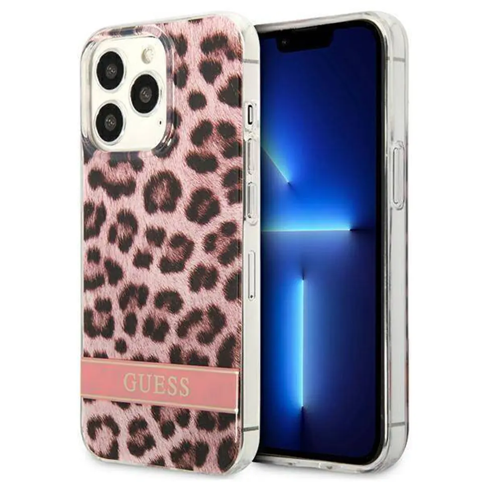 Funda Guess Flower Stripe Rosa Compatible Con iPhone 13