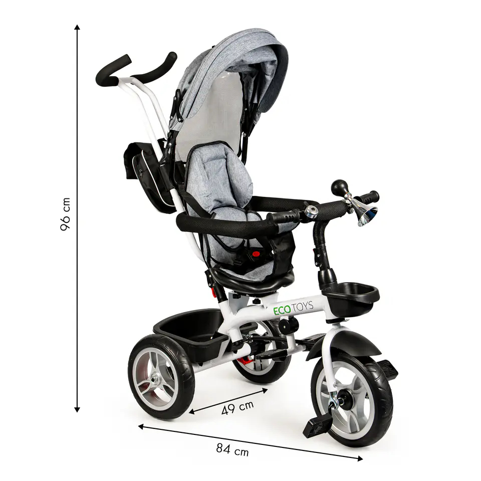 Rotary tricycle 360° Grey with visor