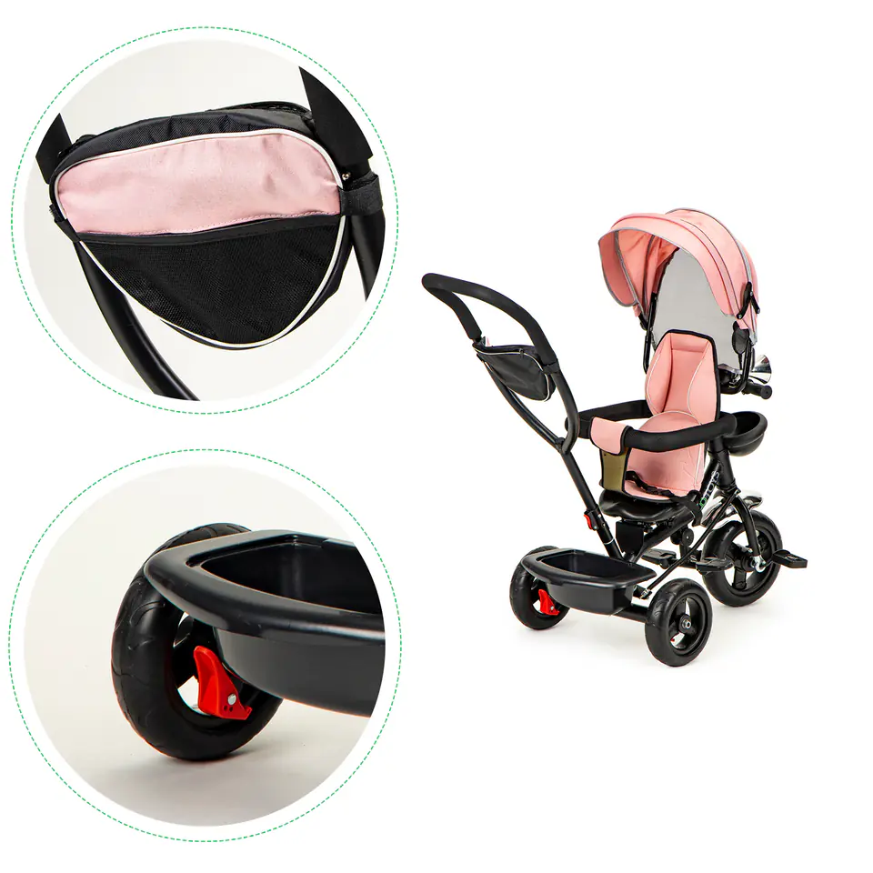 Tricycle, rotatable seat, stroller seat