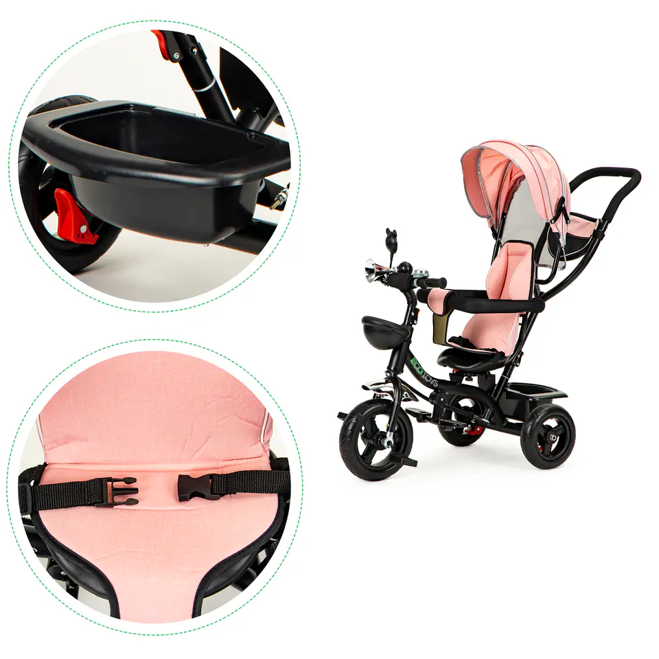 Tricycle, rotatable seat, stroller seat