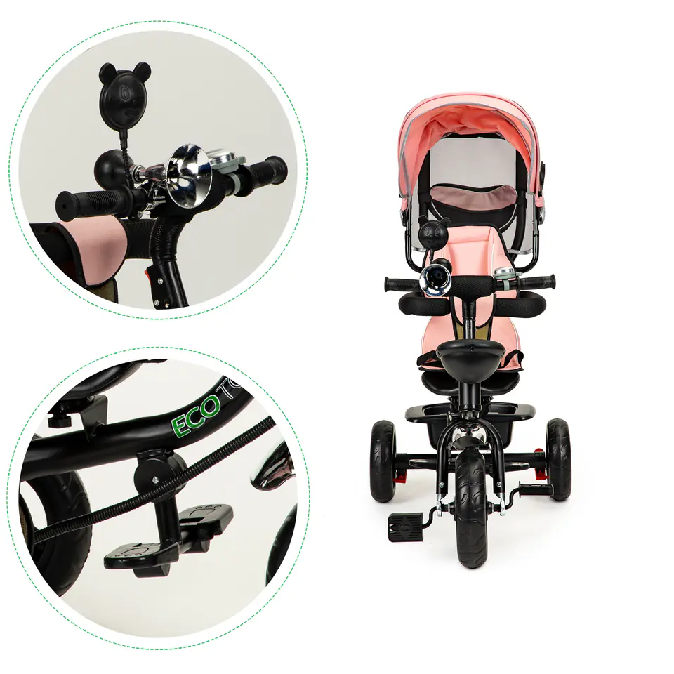 Tricycle, rotatable seat, stroller seat