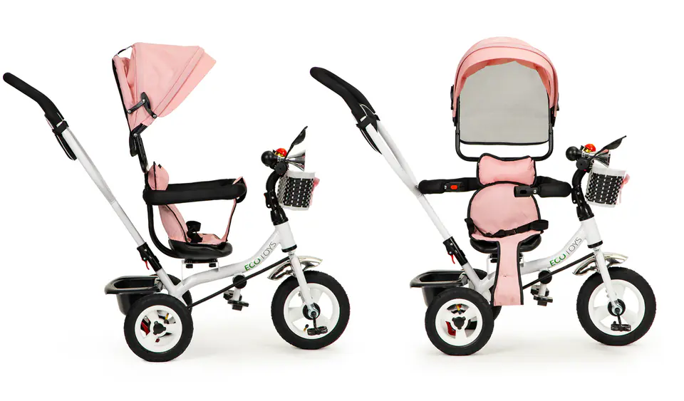 Tricycle rotated canopy inflatable wheels