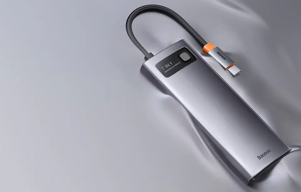 Baseus Metal Gleam Series 7in1 Hub, USB-C to 3x USB 3.0 + HDMI + USB-C PD + VGA + RJ45 Ethernet