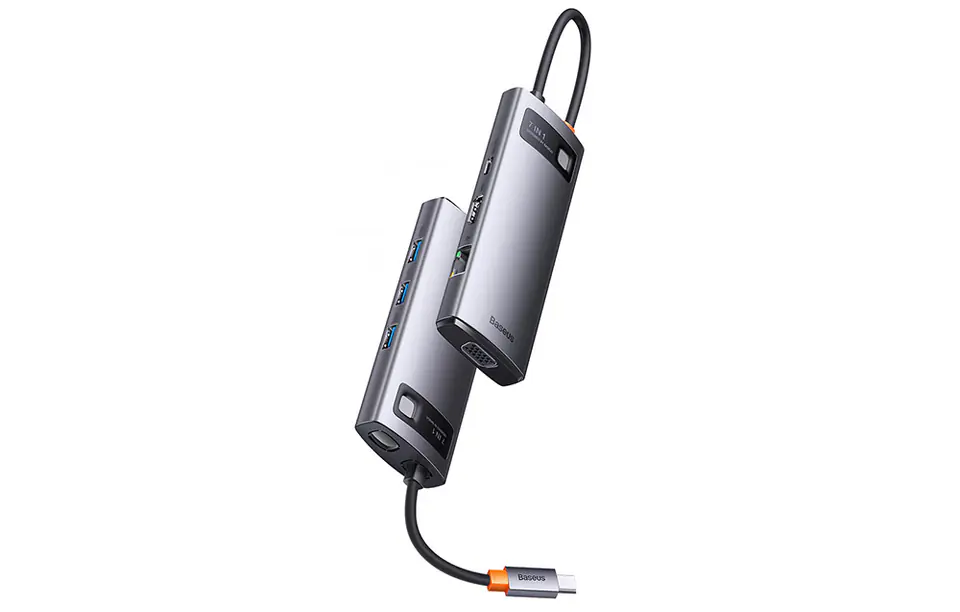 Baseus Metal Gleam Series 7in1 Hub, USB-C to 3x USB 3.0 + HDMI + USB-C PD + VGA + RJ45 Ethernet