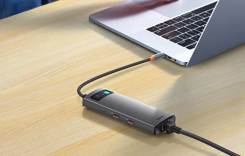 Baseus Metal Gleam Series 7in1 Hub, USB-C to 3x USB 3.0 + HDMI + USB-C PD + VGA + RJ45 Ethernet