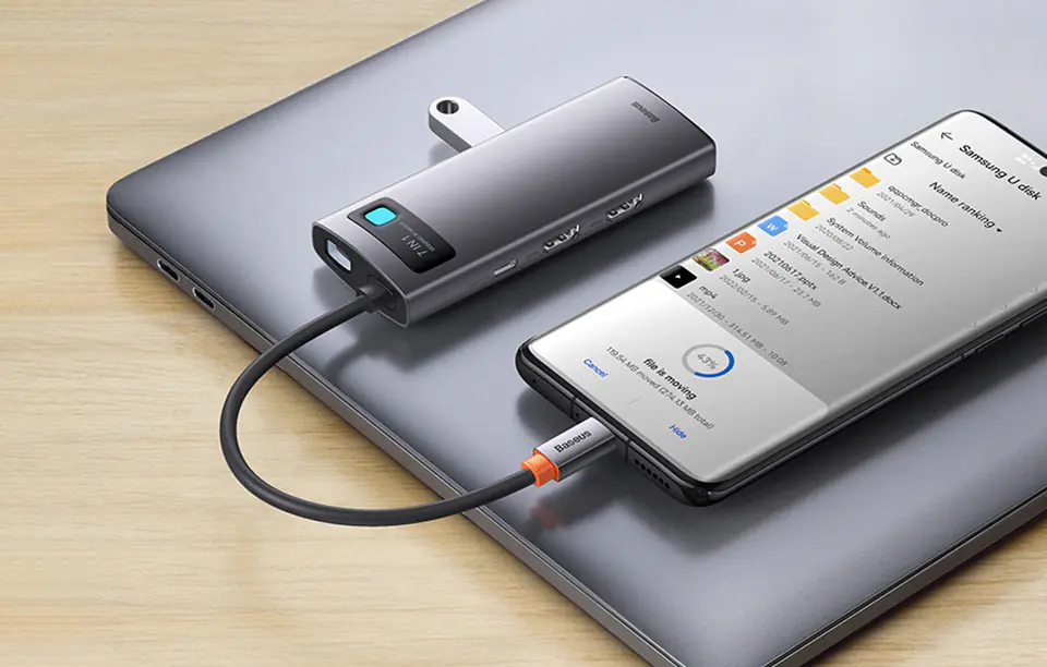 Baseus Metal Gleam Series 7in1 Hub, USB-C to 3x USB 3.0 + HDMI + USB-C PD + VGA + RJ45 Ethernet