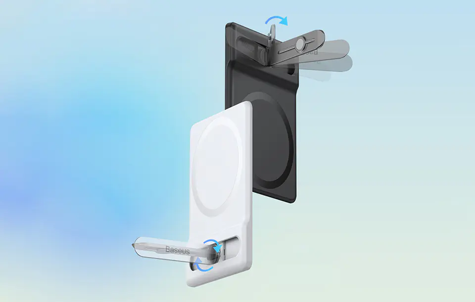 Uchwyt obrotowy podstawka Baseus Foldable Magnetic do iPhone MagSafe (biały)