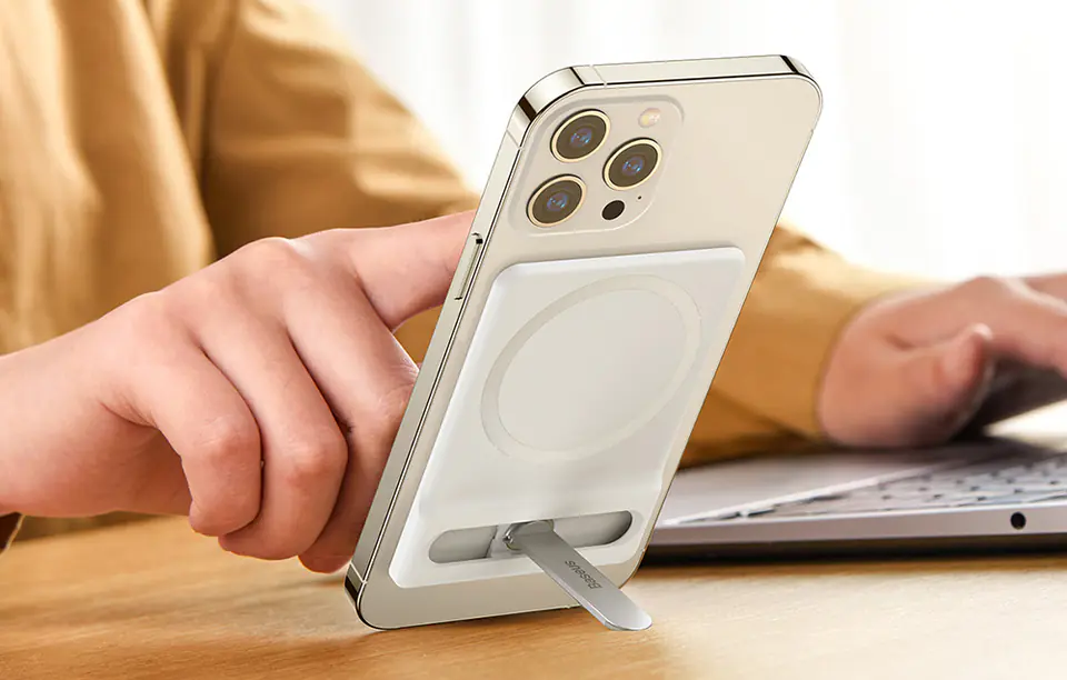 Baseus Foldable Magnetic Swivel Holder for iPhone MagSafe (White)