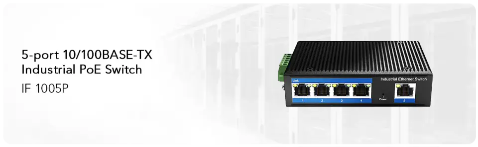 PoE SWITCH 5-port IF1005P 4x30W 10/100 industrial